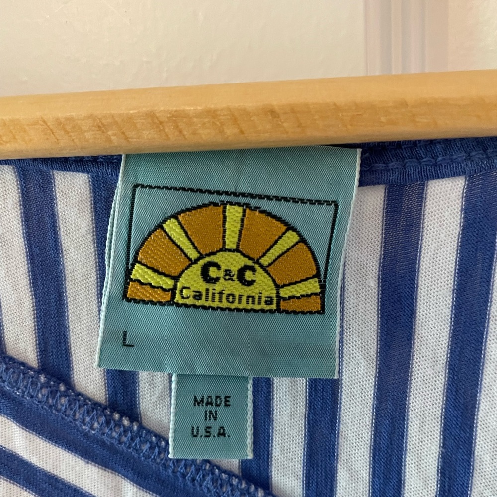C&C California Blue and White Striped Dress size Large